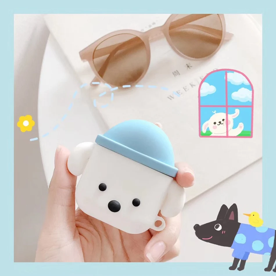Чехол для наушников для AirPods чехол с мультяшным медведем силиконовый чехол для Apple Air pods 2 милые наушники сумка для Earpods чехол s аксессуары - Цвет: 535G