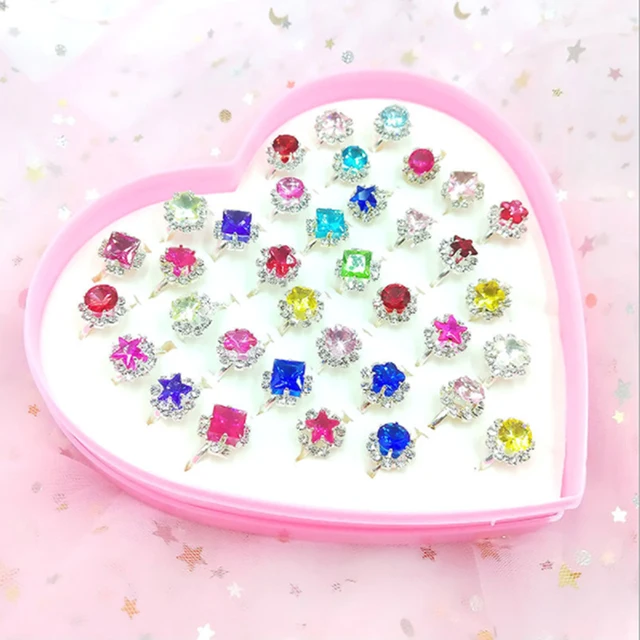 10Pcs Cute Cartoon Rings For Small Girls 6
