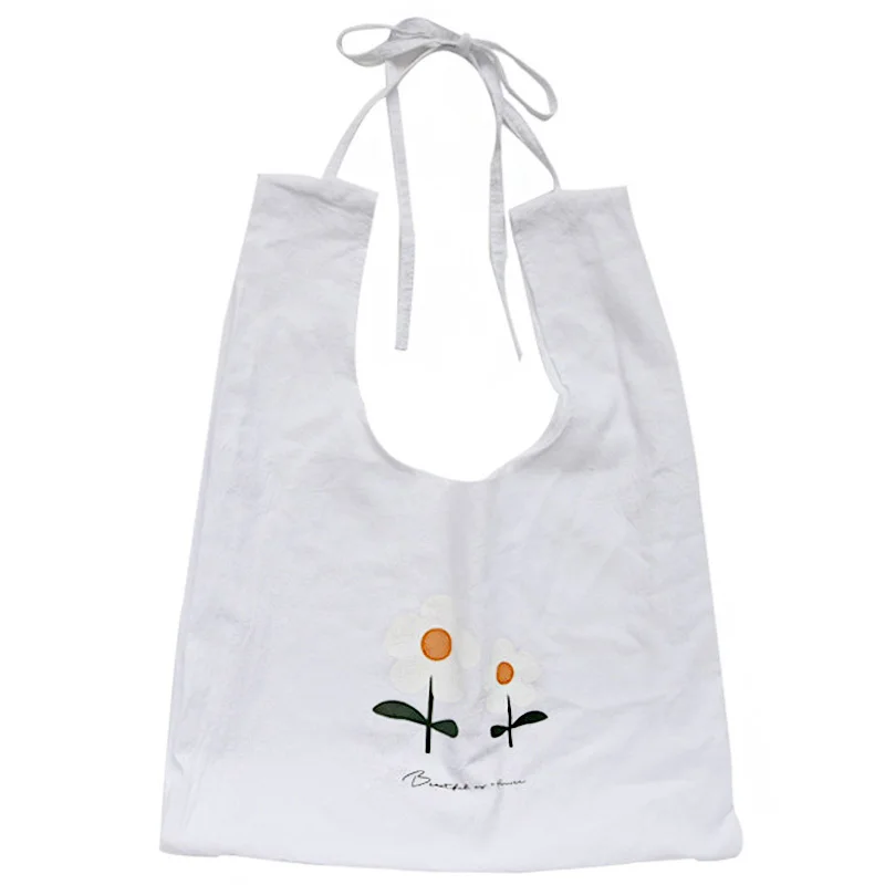 

Women Canvas Shopping Bags White Teenage Girls Shoulder Bags Simple Ladies Pocket Totes Casual Female Eco Foldable Shopping Bags