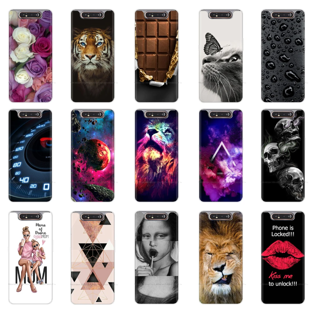 

For Samsung A80 Case Silicone Painted Coque Soft TPU Phone Back Cover For Samsung Galaxy A80 A90 A805 SM-A805F A805F Cases Shell