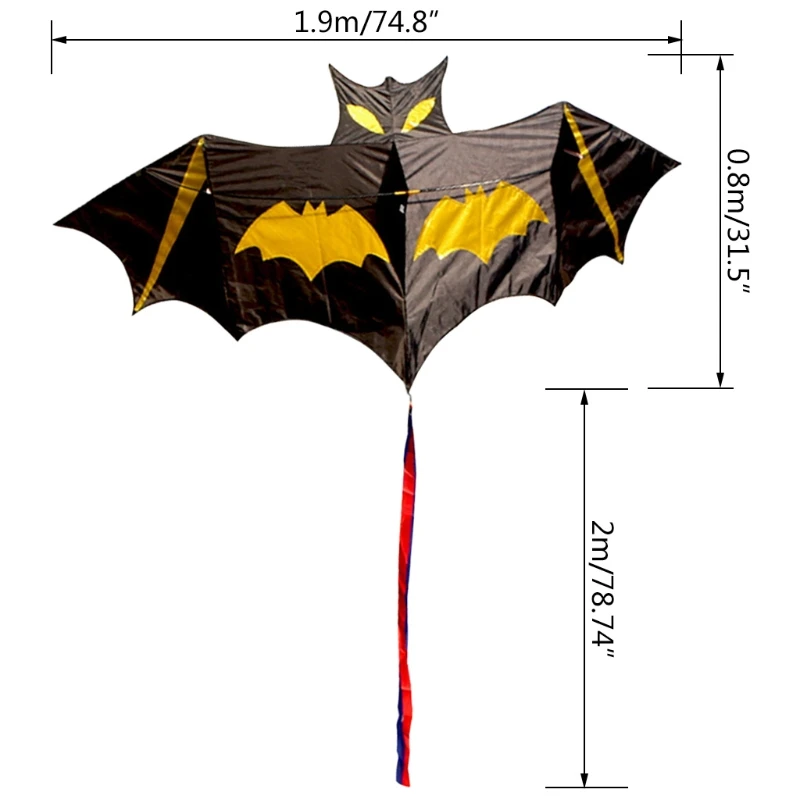 

Bat kite Outdoor Toys for Kids Interactive Toy for Family Games Wedding Celebrating Toys Bat Kite Assembly Kite for Beach Time
