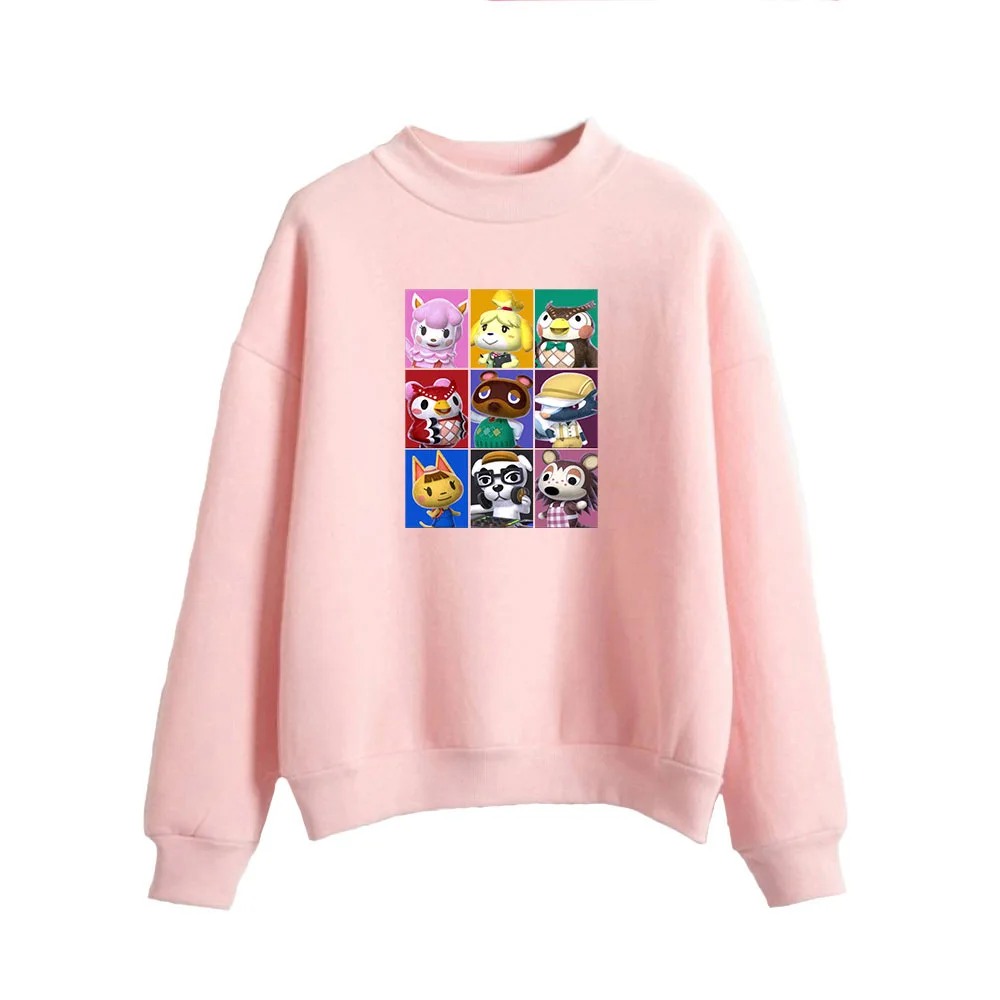 Game Animal Crossing Turtleneck Sweatshirts for Women Printed Kawaii Pullovers Costume Hoody Tops Unisex Harajuku Streetwear