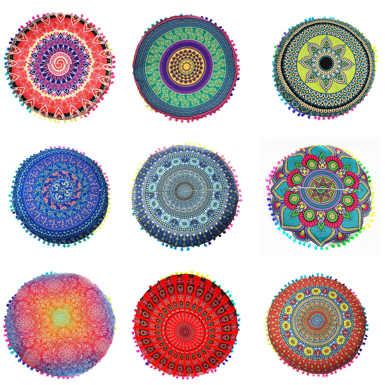 Диванная Подушка круглая богемная для медитации чехол Османская в стиле бохо