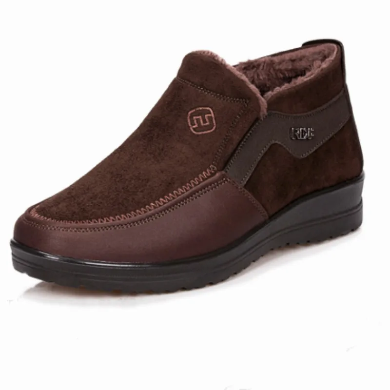 Мужские лоферы Черная обувь на широкую ногу из хлопчатобумажной ткани зимние