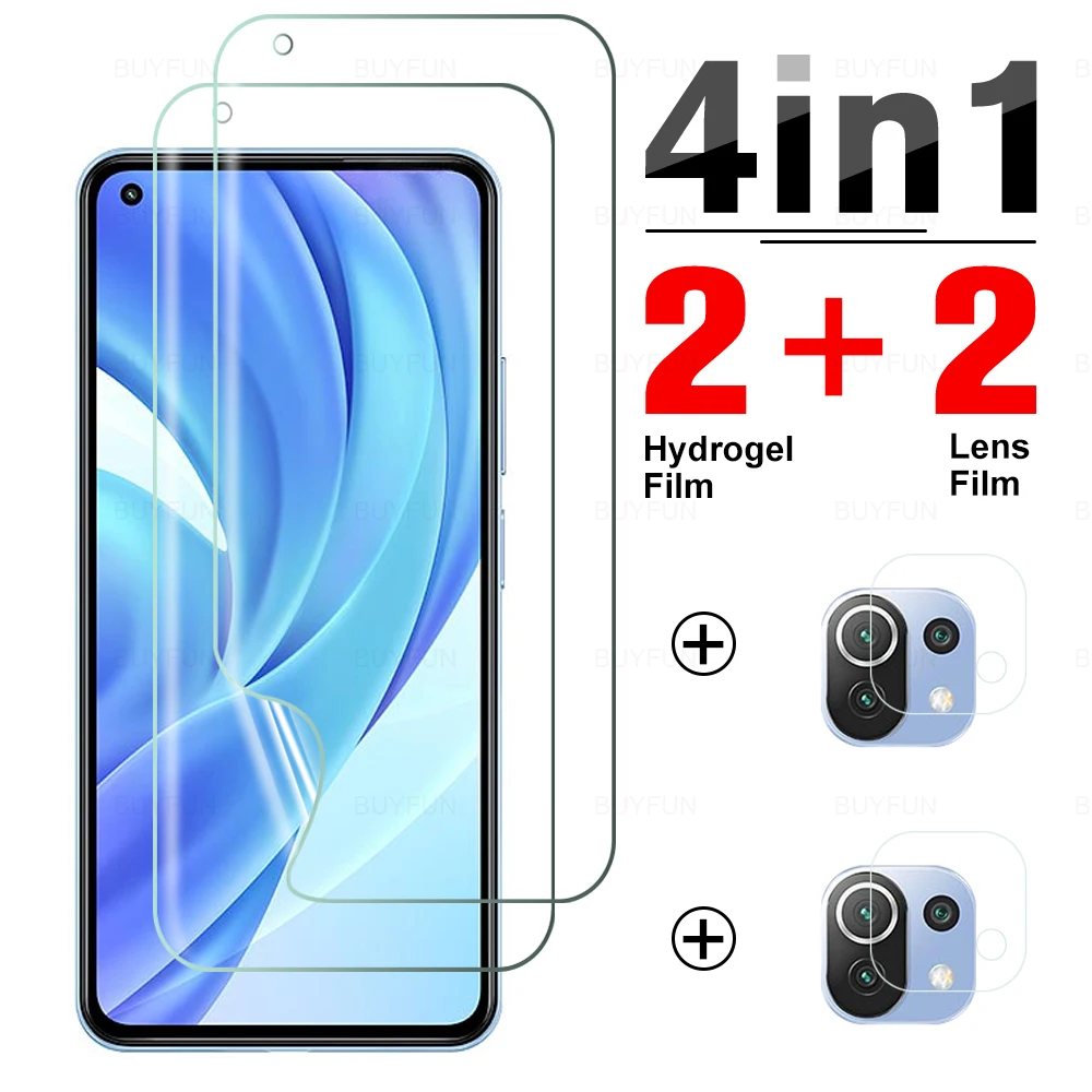 

4IN1 Full Cover Lens Hydrogel Film Screen Protector For Xiaomi Mi 11 Lite 4G 11Lite 5G NE Camera Protective Film 6.55" M2101K9AG