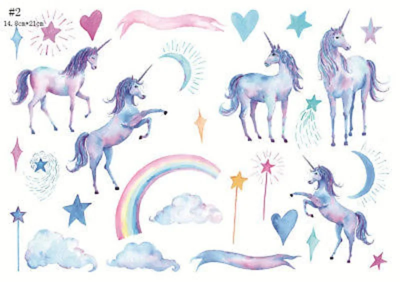 10 наклеек в виде фотоблокнота бумажная лента для дневника единорога