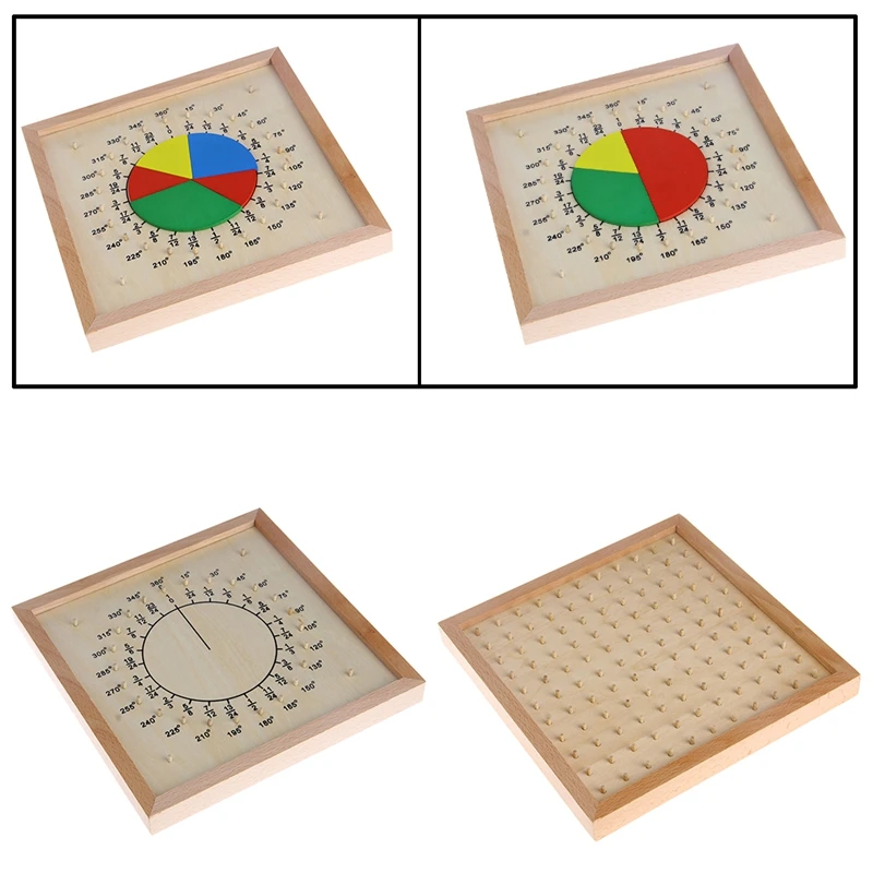

Montessori Material Wooden Circular Fractions Scoreboard Kid Educational Toy