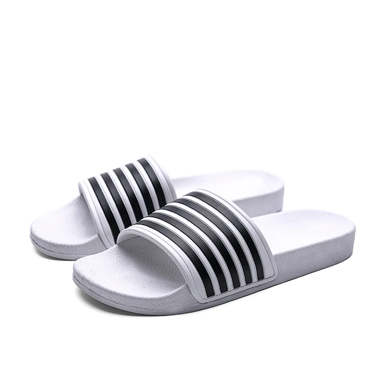 

Men's Slippers EVA Men Shoes Flip Flops Soft Black White Stripes Casual Summer Male Slides
