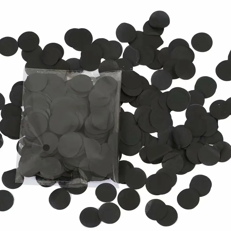 black 20 г 2,5 см бумажные конфетти разных цветов для свадьбы, дня рождения, вечеринки, украшения, воздушные шары, круглые Тканевые для прозрачного детского душа, воздушные шары - Цвет: black
