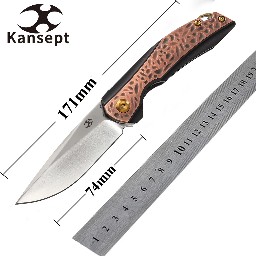 

Kansept Mini Accipiter K2007A5 карманные складные ножи под 3 ''S35VN лезвие титановая ручка с анодированной медной инкрустацией EDC нож