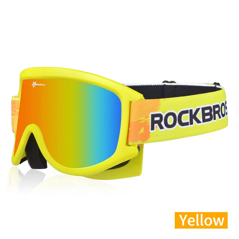 10082 ROCKBROS Анти-туман лыжные очки двухслойные лыжные очки UV400 сноуборд очки PC объектив большая маска лыжные Мужские Женские очки дети - Цвет: 10082