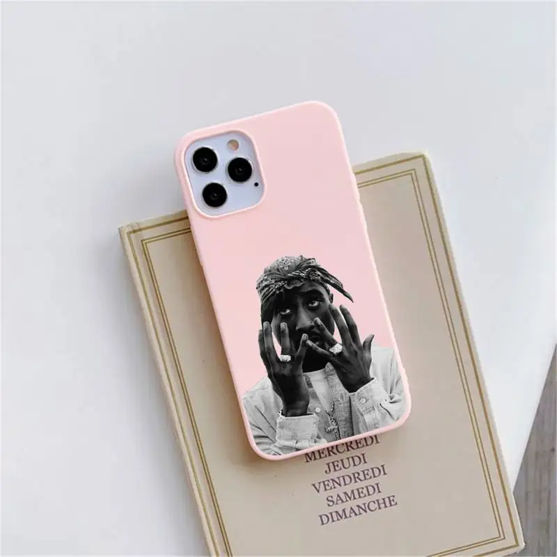 

2Pac star rap rock singer Phone Case Candy Color for iPhone 6 6S 7 8 11 12 XS X SE 2020 XR mini pro Plus MAX funda