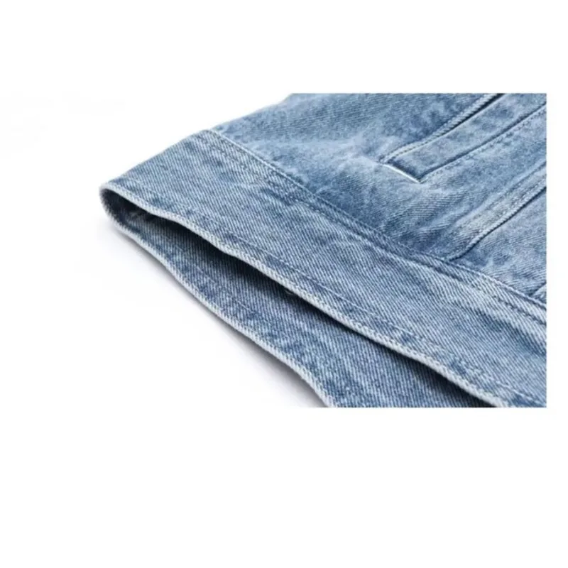 

Women Denim Jean Jacket Spring 2021 Color Gradient Letter Embroidery Streetwear Harajuku Za Vintage Clothing Loose Basic Outwear