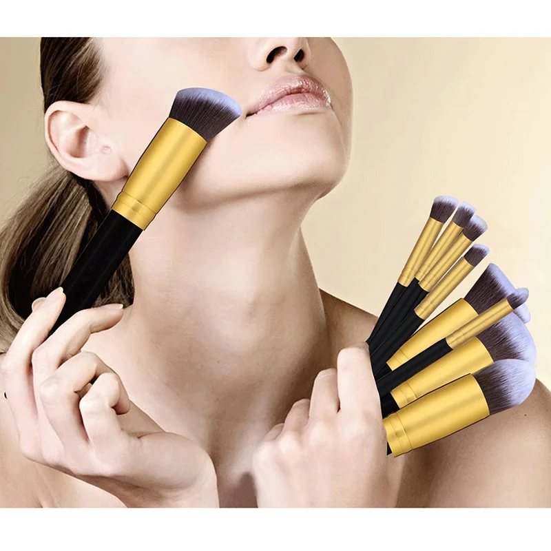 Хорошо Продаем 10 шт. набор кистей для макияжа Профессиональная Пудра основа тени