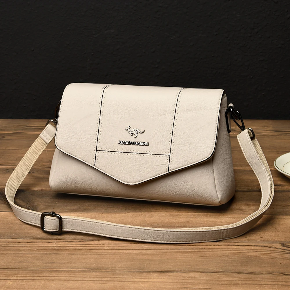 Сумка на плечо женская мессенджер из кожи Роскошный дизайнерский саквояж белый