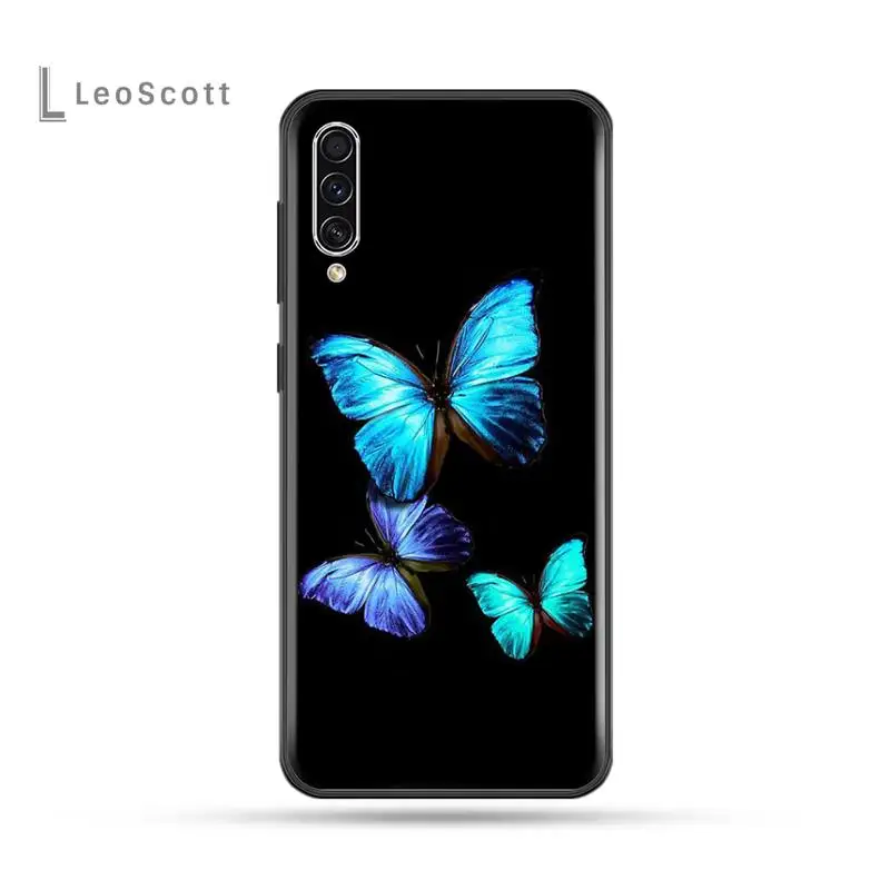 

Cute butterfly blue Phone Case For Samsung Galaxy M10 20 30 A 40 50 70 71 6S A2 A6 A9 2018 J7 CORE PLUS STAR S10 5G C8