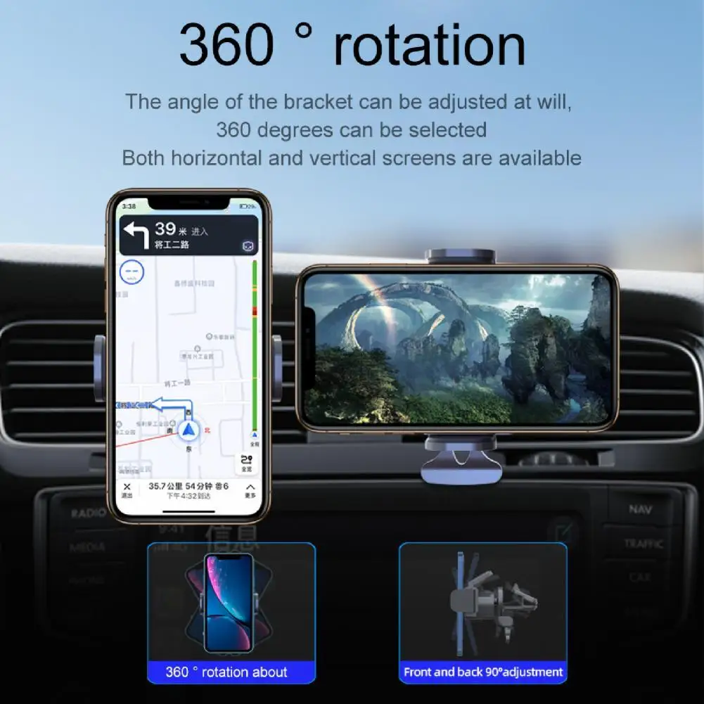 

5V-0.5A 300mAh Rotatable Phone Holder Easy to Use Wide Application Auto-Sensing Solar Energy Mobile Phone Stand for SUV