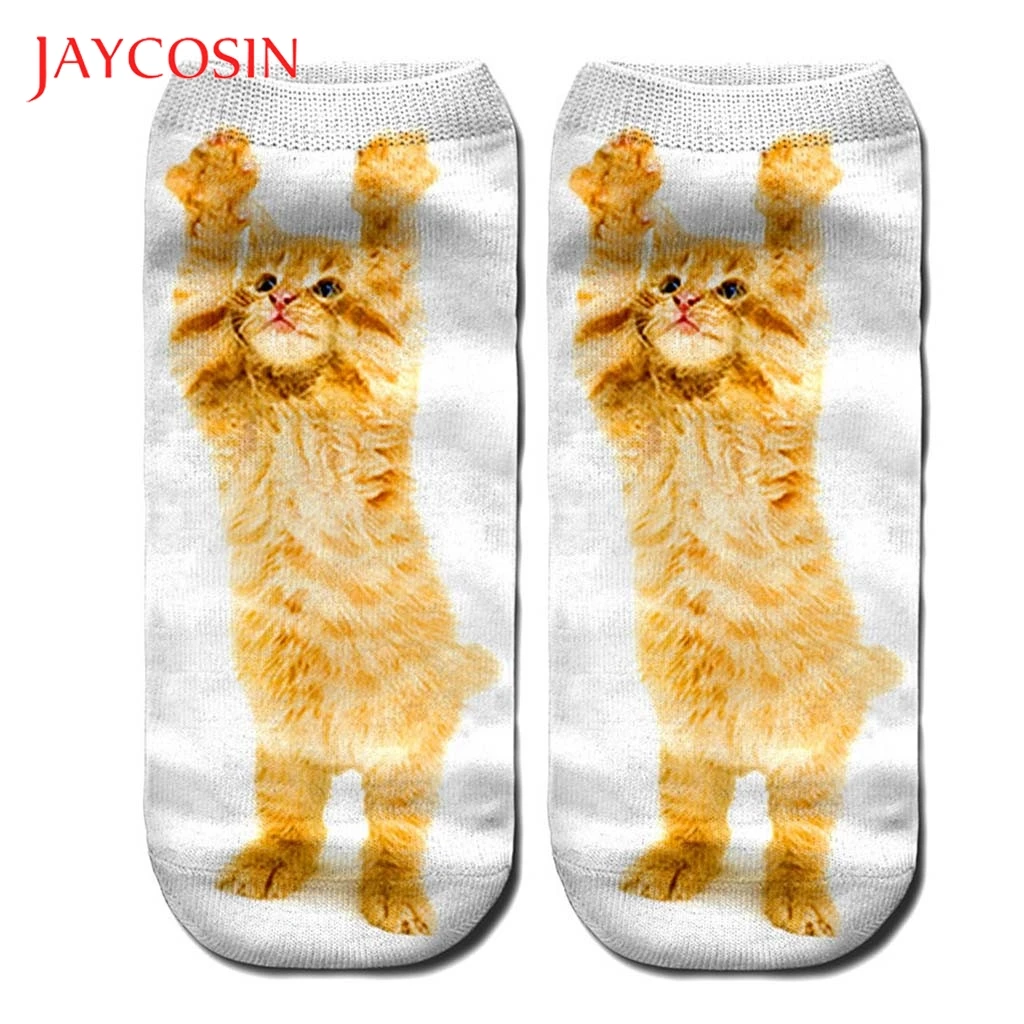 JAYCOSIN/женские забавные носки с 3D принтом в виде животных Женские до щиколотки
