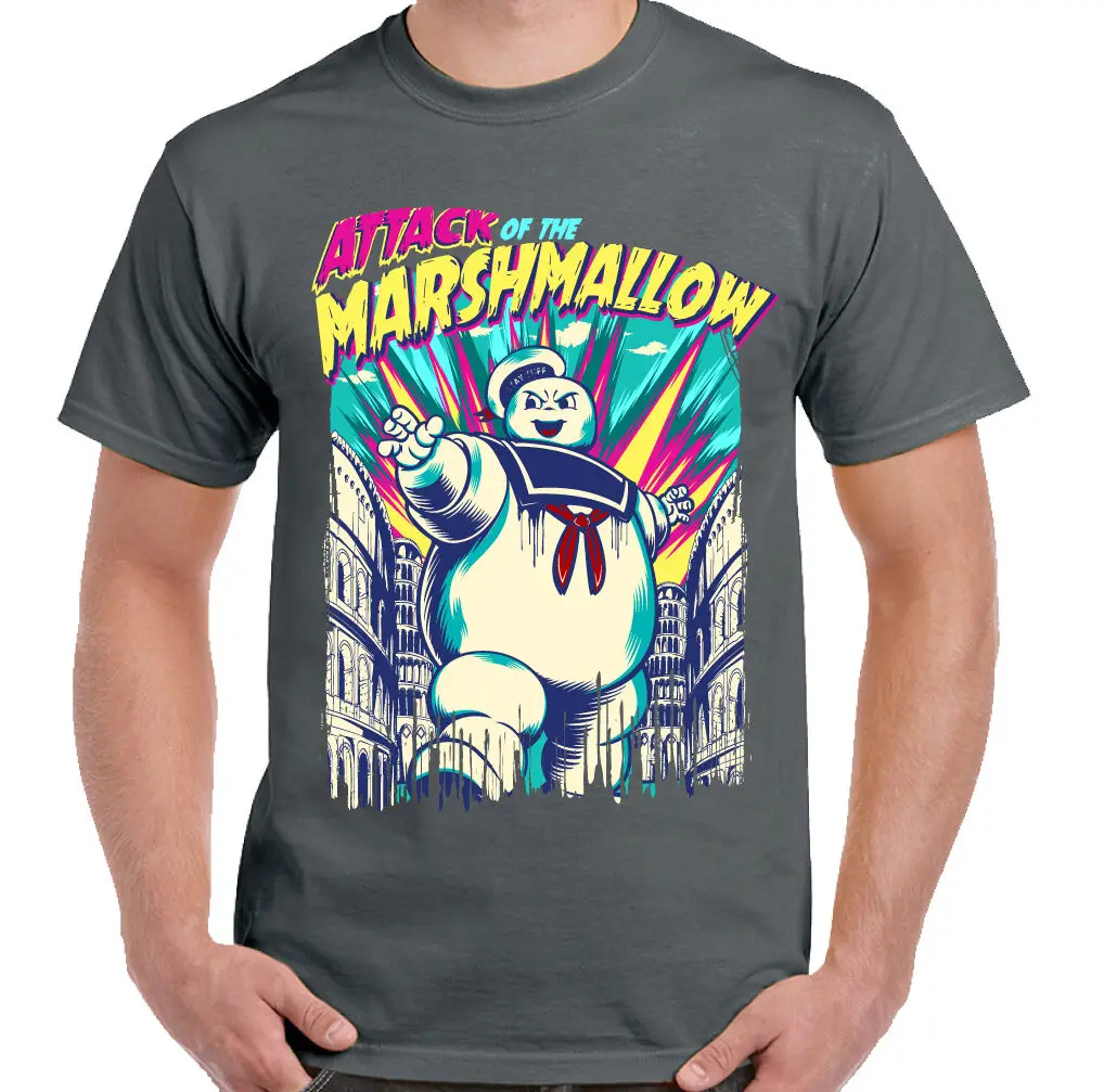 Attack Of The Marshmallow Man Stay Puft Мужская забавная футболка с привидениями | одежда