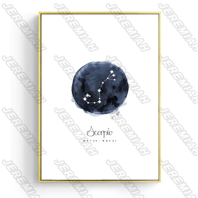

Twelve Constellation Art Orb Poster Nordic Style Wall Art Canvas Print Painting Modern Living Room Decoration