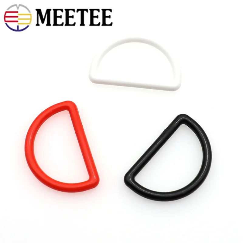

Meetee 20/40pcs 38mm Plastic High Quality D Ring Buckle For Backpack Strap Webbing Connector Clasp Hooks DIY Sewing Accessories