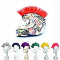 bicycle universal synthetic wigs helmet hawks mohawk reusable motorcycle accessories racing outdoor hair sticker stick on solid