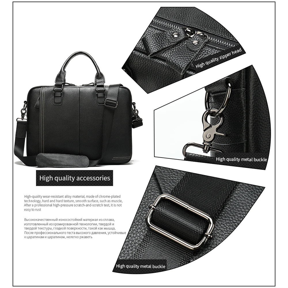

MVA Man Briefcase Real Leather Work Bag For 14 inch Laptop Genuine Leather Messenger Bag For Mens Luxury Briefcase Business 7001
