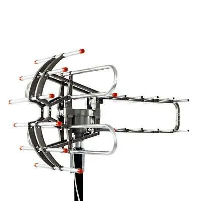 HDTV Outdoor Amplified Antenna HD TV 36dB Rotor Remote 360° UHF/VHF/FM 250 Miles | Инструменты