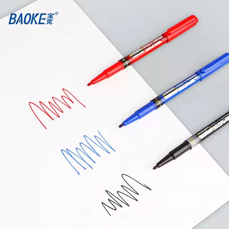 

Small double headed oily marker black blue red very fine quick drying waterproof marker industrial marker drawing posca markers