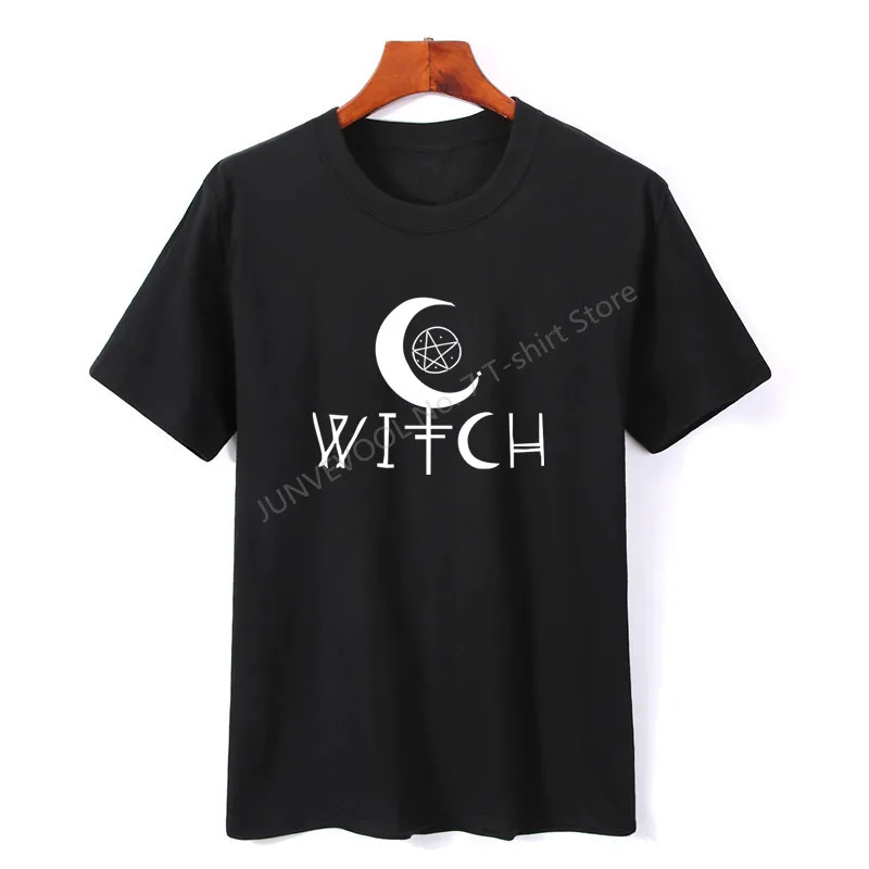 Женская футболка с принтом ведьмы пентаграма и луны | одежда