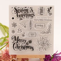christmas leaves transparent clear silicone stamp seal cutting diy scrapbook rubber coloring embossing diary decoration reusable