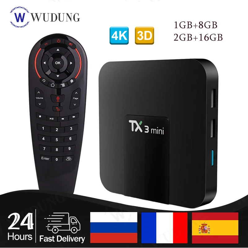 ТВ-приставка TX3 MiNi на Android 8 1 2 ГБ 16 четырехъядерный Amlogic S905W DDR3 H.265 4K HD Wi-Fi PK TX9S |