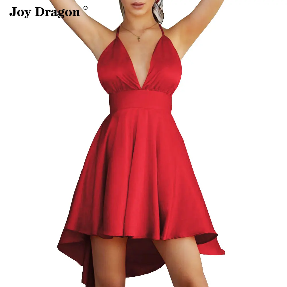 Женские вечерние Платья мини с v образным вырезом и открытой спиной|Женские