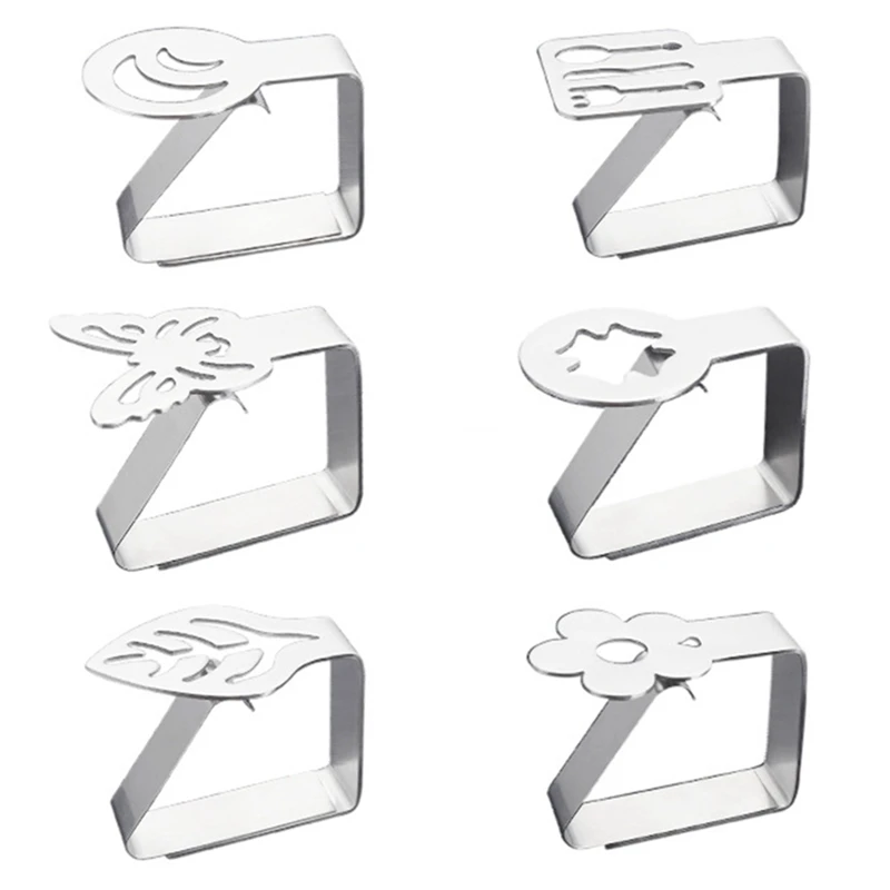 Stainless Steel Table Cloth Clip Promenade Round Tablecloth Stable Clips Leaf Flower four-leaf Clover Pattern Cover Holder | Дом и сад