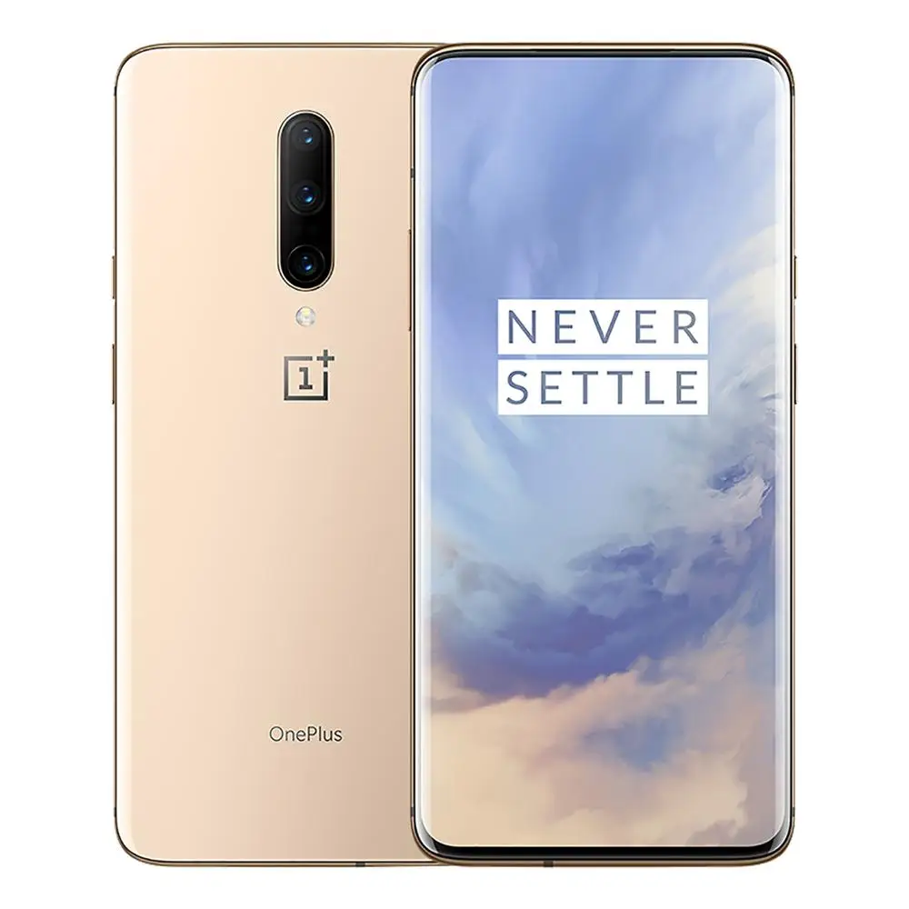 Чехол из ПВХ для OnePlus 7 Pro глобальная версия 6,6" 90 ГГц 6/8/12 ГБ Оперативная память 128/256 ГБ Встроенная память Snapdragon 855 48MP смартфон NFC Распознавание отпечатков пальцев - Цвет: Gold-8256