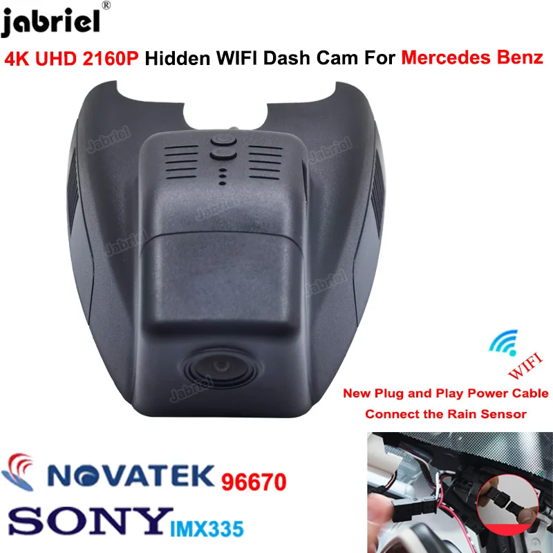 

4K Dash Cam 2160P Plug And Play Wifi Car Dvr Video Recorder for Mercedes Benz B Class w246 w247 B180 B200 B250 B260 2011-2019