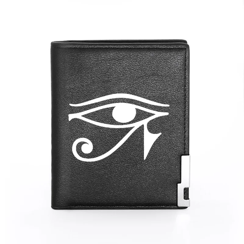 

High Quality Luxury The Eye of Horus Printing Leather Wallet Credit Card Holder Short Male Slim Purse For Men