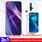 Гидрогелевая пленка 3 в 1 + чехол + Lems для Huawei Honor 20 pro 9X 8a pro 8X 8S, чехол для Huawei Y9S Y6S 2020 Y5 Y6 Y7 Y9 2019