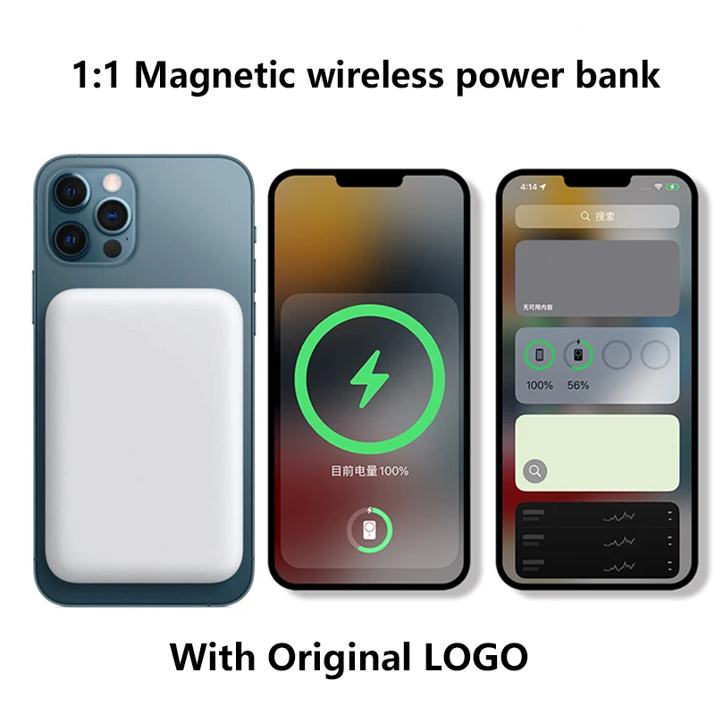 

1:1 5000mAh Power Bank Magnetic Wireless Charging Powerbank Portable Battery Pack Charger PoverBank For iPhone 13 12Pro Max Mini