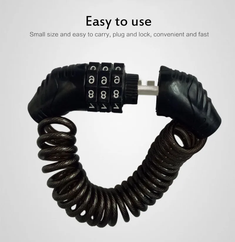 Мотоциклетный шлем замок трос с замком для утолщенный Сталь кабель жесткой