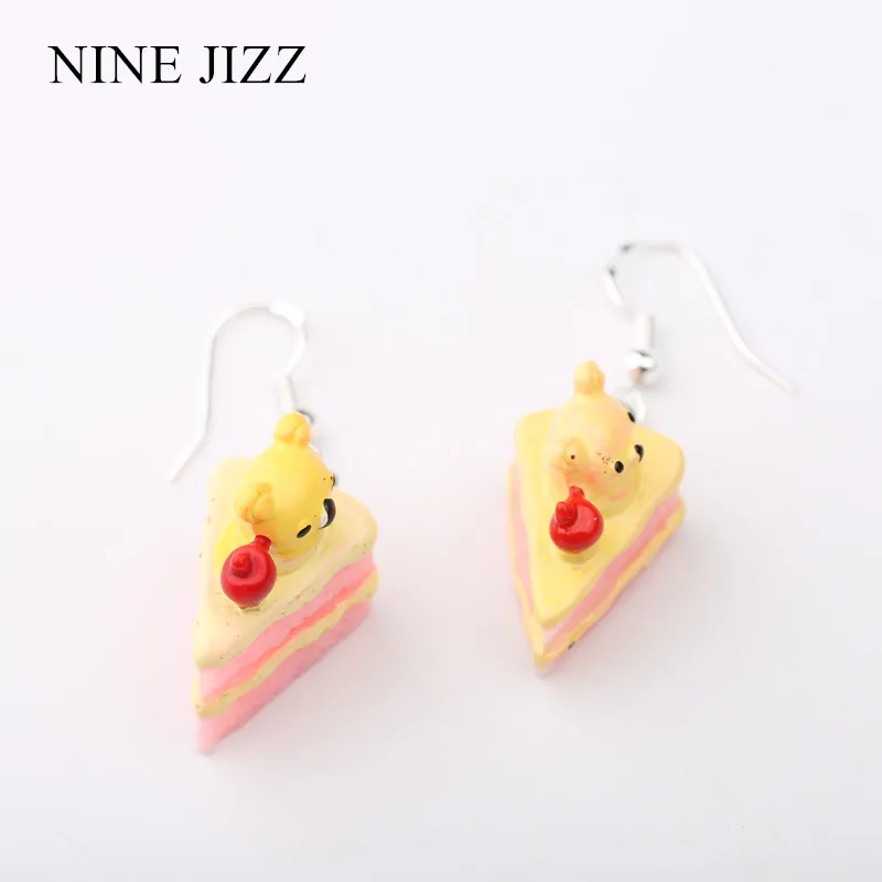 Женские ассиметричные серьги NINEJIZZ серьги-капельки с имитацией десерта в виде