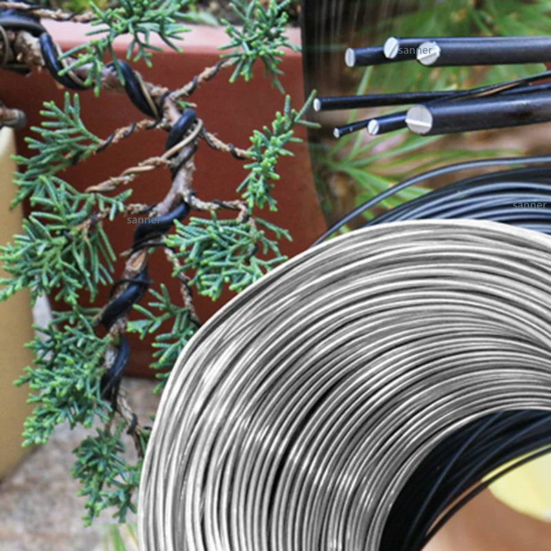 Herramientas para bons&aacute;i de 1mm-8mm, alambre de aluminio para modelado de bons&aacute;i, herramientas para huerto y jard&iacute;n, forma de planta DIY, 500G/rollo-3