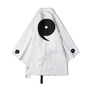 Рубашка-кимоно Мужская, черно-белая, в стиле хип-хоп