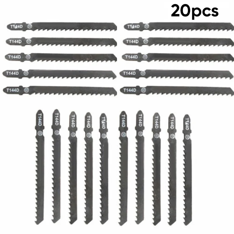 20Pcs T144D HCS Jig Saw Blade Clean For Wood T-Shank Jig Saw Blades Tool Kit Woodworking Tool Accessory