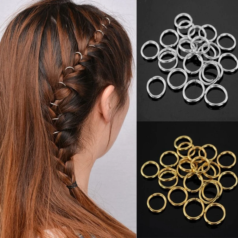 

200 PCS Hair Braid Rings Accessories Braid Rings Hair Loop Clips for Women and Girls Dreadlocks Fashion Hip-Hop DIY Braid Rings