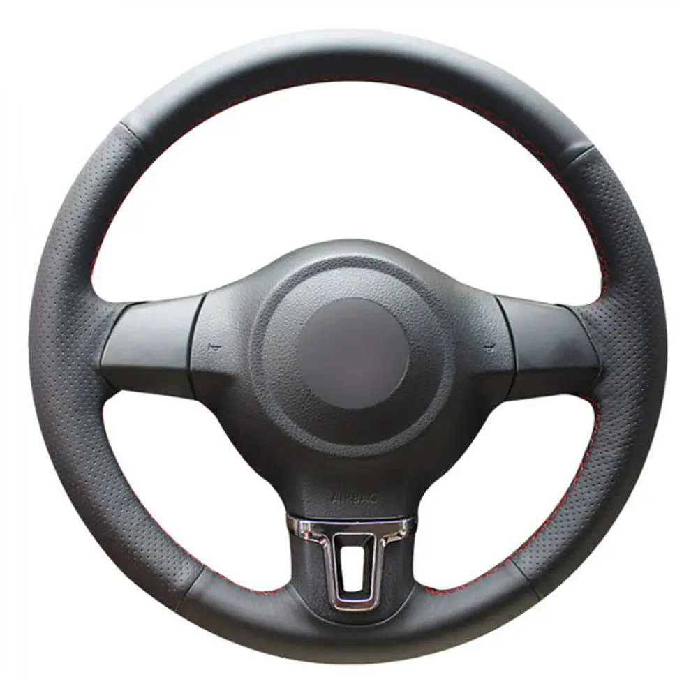 

DIY Customized PU Steering Wheel Stitch on Wrap Cover For VW Golf 6 Passat
