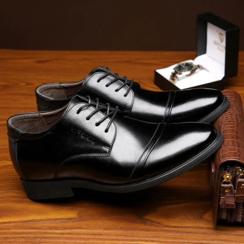 

2021ss Spring New Dress Shoes Men's Casual Shoes Height Increasing Shoes Genuine Leather Business Shoes Men Shoes Men's Sneakers