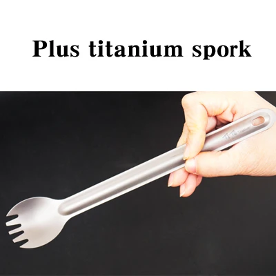 Spork TiTo Титановая Ложка с длинной ручкой, посуда, портативные походные столовые приборы, удобные титановые Spork, Экологичная титановая вилка - Цвет: Spork