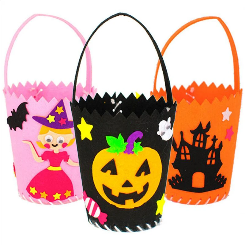 

Halloween Trick Or Treat Candy Bag Kids Sugar Holder Pouch Sacks Gift Bags Food Container Pumpkin Witches Tote Storage Baskets