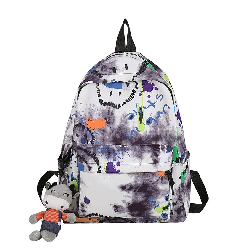 

Art students ins graffiti backpack waterproof travel backpack student casual printing school bag travel bag unisex fashion